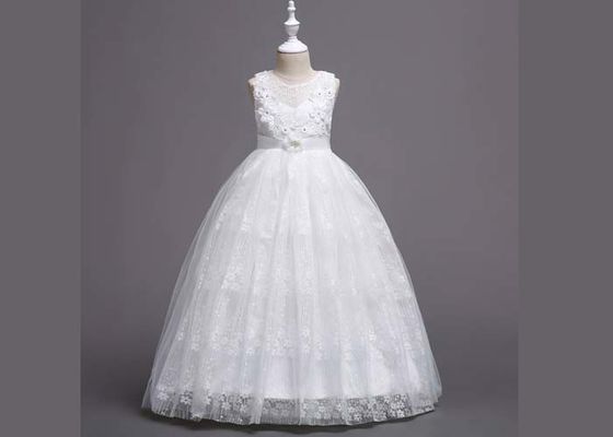 Child Floral Light Pink Flower Girl Dresses , 3-8 Year Flower Girl Bridesmaid Dresses